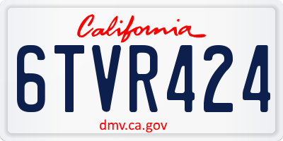 CA license plate 6TVR424