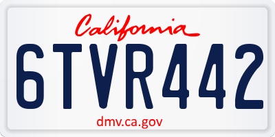 CA license plate 6TVR442