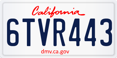 CA license plate 6TVR443
