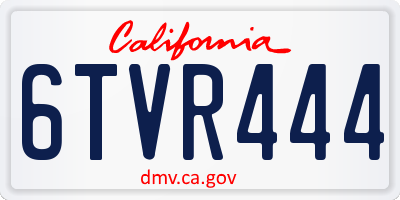 CA license plate 6TVR444