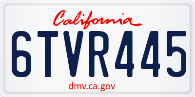 CA license plate 6TVR445