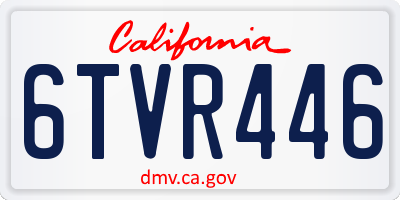 CA license plate 6TVR446