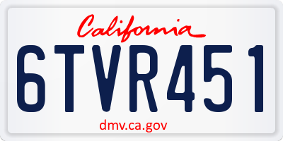 CA license plate 6TVR451