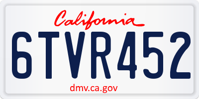 CA license plate 6TVR452