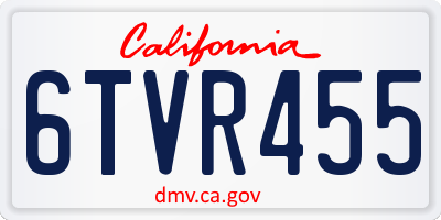 CA license plate 6TVR455