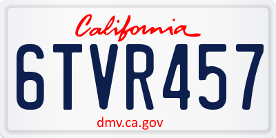 CA license plate 6TVR457
