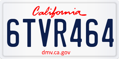 CA license plate 6TVR464