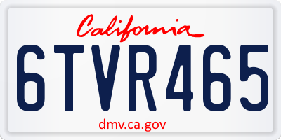 CA license plate 6TVR465