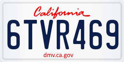 CA license plate 6TVR469