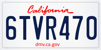CA license plate 6TVR470