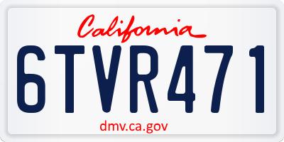 CA license plate 6TVR471