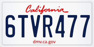 CA license plate 6TVR477