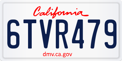 CA license plate 6TVR479
