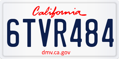 CA license plate 6TVR484