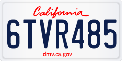 CA license plate 6TVR485