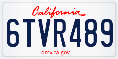 CA license plate 6TVR489