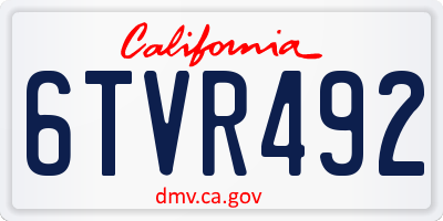 CA license plate 6TVR492