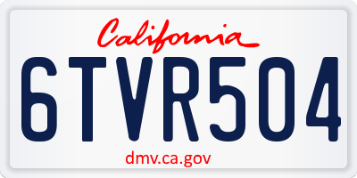 CA license plate 6TVR504