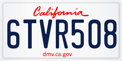 CA license plate 6TVR508