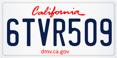 CA license plate 6TVR509