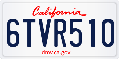 CA license plate 6TVR510