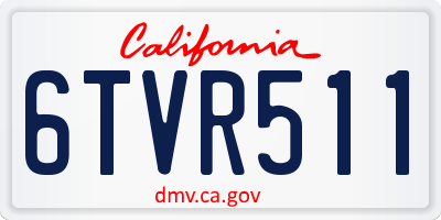 CA license plate 6TVR511