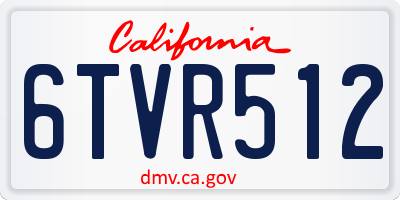 CA license plate 6TVR512