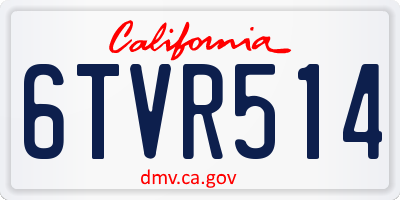 CA license plate 6TVR514
