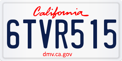 CA license plate 6TVR515