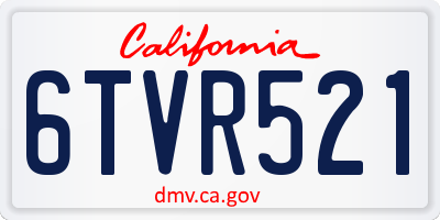 CA license plate 6TVR521