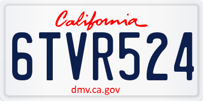 CA license plate 6TVR524