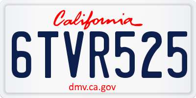 CA license plate 6TVR525