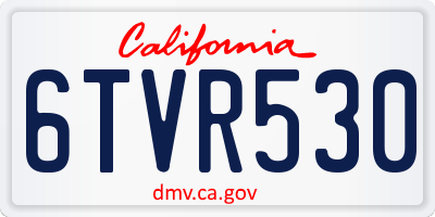 CA license plate 6TVR530