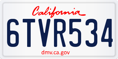 CA license plate 6TVR534