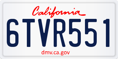 CA license plate 6TVR551