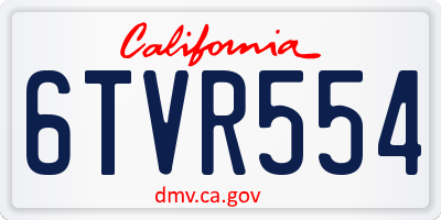 CA license plate 6TVR554