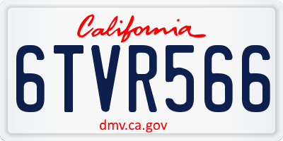 CA license plate 6TVR566