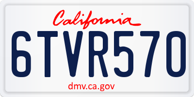 CA license plate 6TVR570