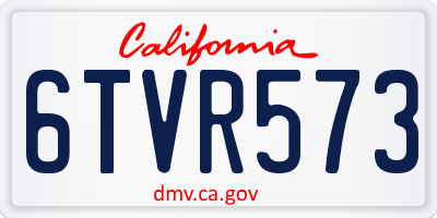 CA license plate 6TVR573