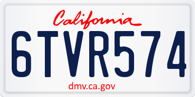 CA license plate 6TVR574