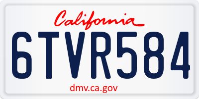 CA license plate 6TVR584
