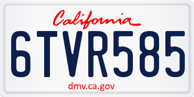 CA license plate 6TVR585