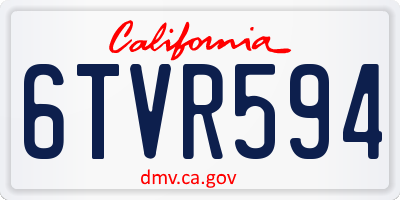 CA license plate 6TVR594