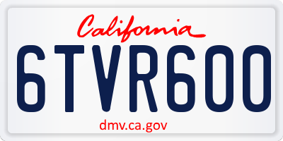 CA license plate 6TVR600