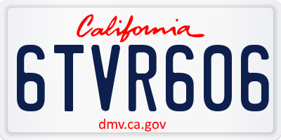 CA license plate 6TVR606