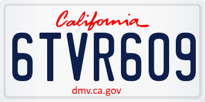 CA license plate 6TVR609