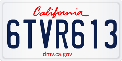 CA license plate 6TVR613