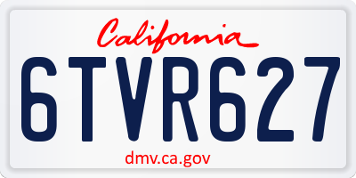 CA license plate 6TVR627