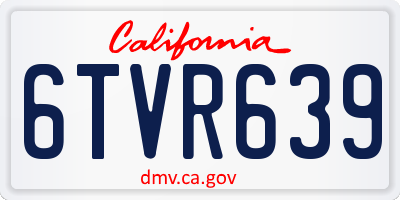 CA license plate 6TVR639