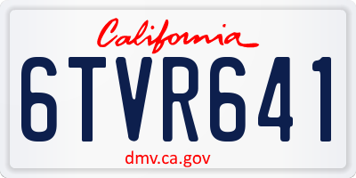 CA license plate 6TVR641